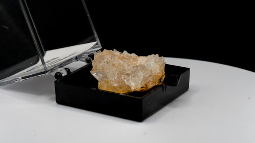 Dog Tooth Calcite (Scalenohedral) – Clear on Yellow Host Rock