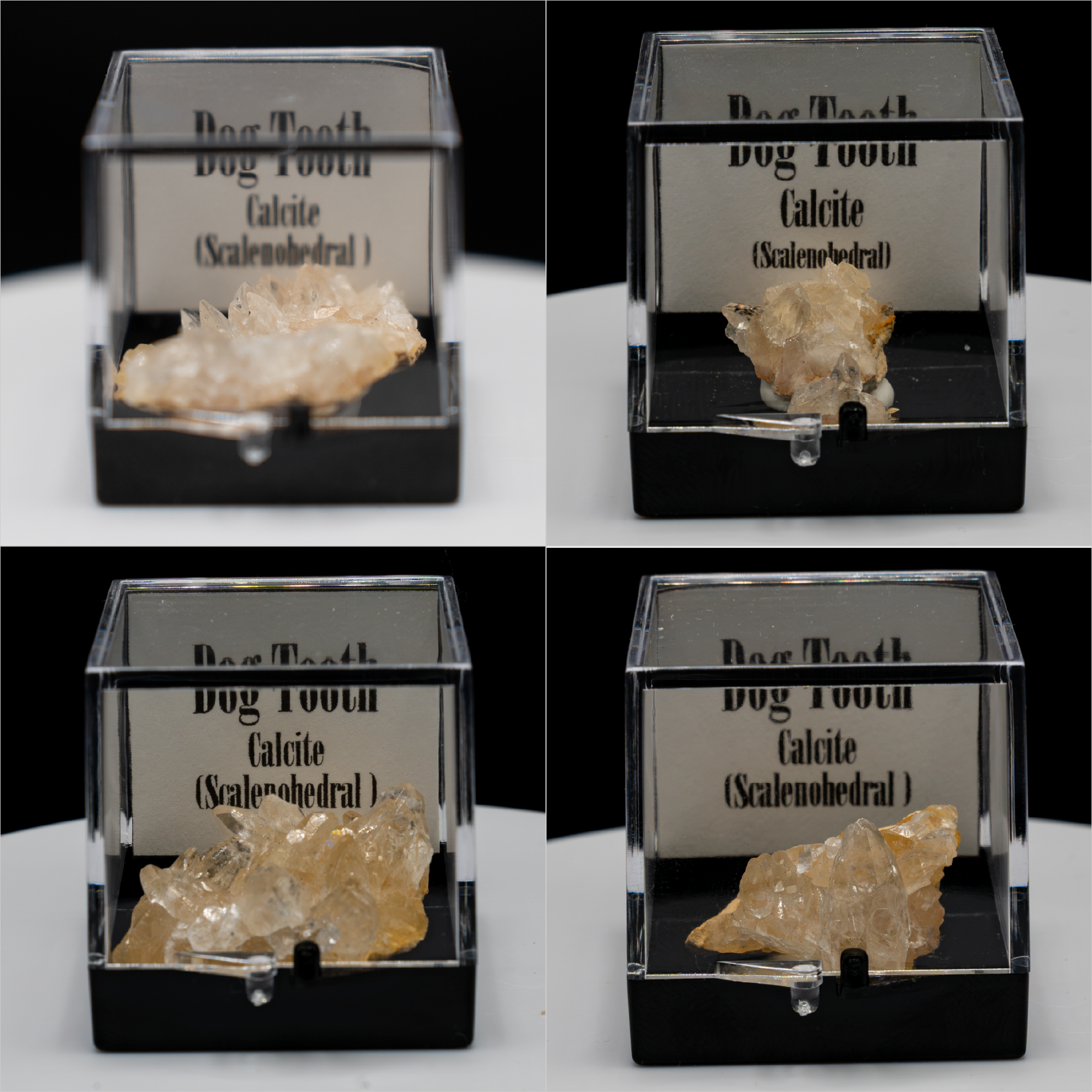Dog Tooth Calcite (Scalenohedral) – Clear on Yellow Host Rock