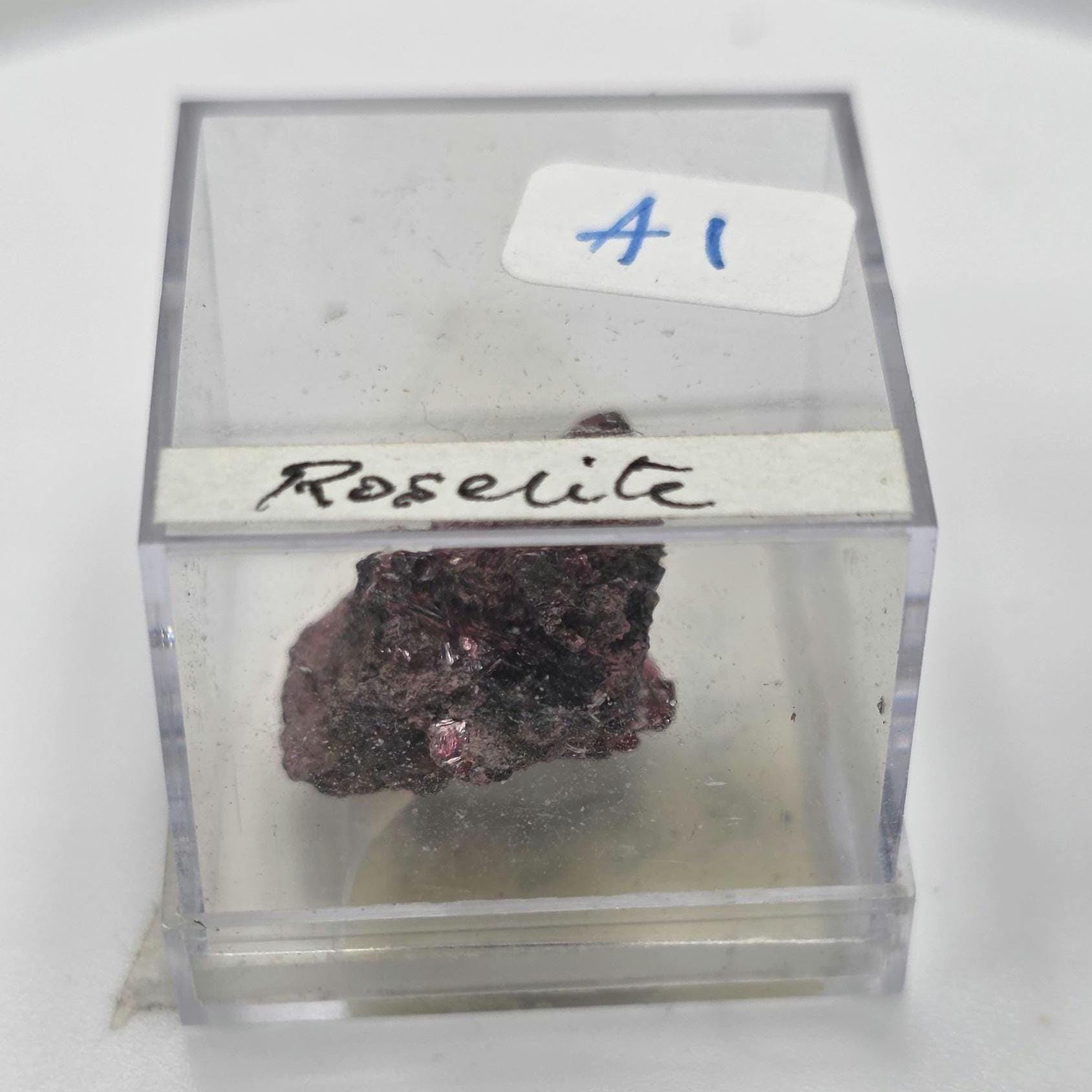Roselite and Erythrite Micromount Specimen, Bou Azzer, Morocco. ROCK ADOPTION!