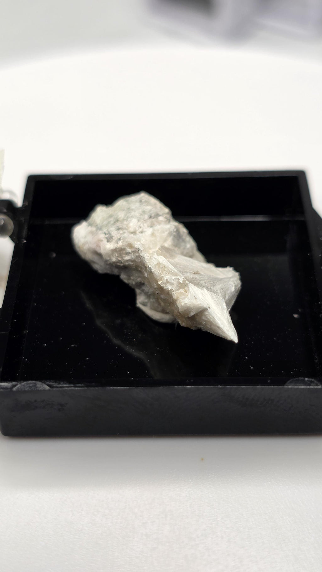 UV Reactive Pectolite Thumbnail Specimen Perky Box, Paterson, New Jersey, GeoTheGeode ROCK ADOPTION