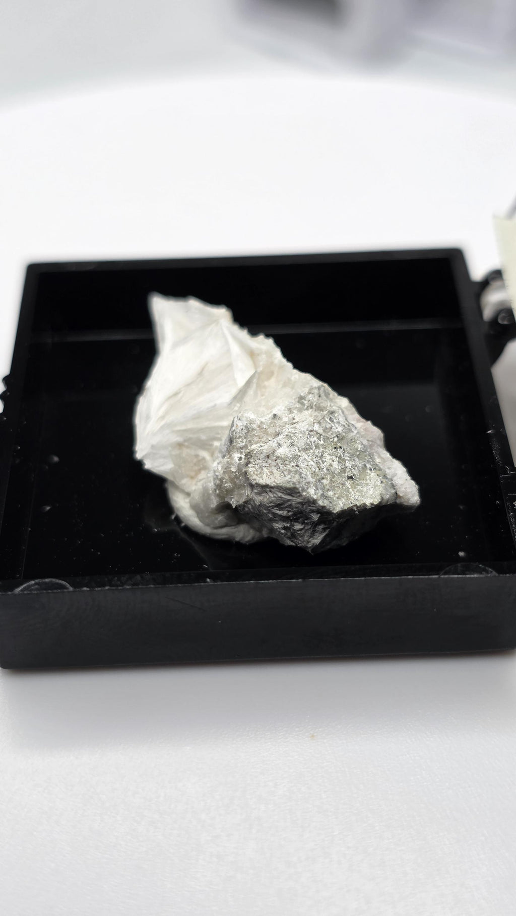 UV Reactive Pectolite Thumbnail Specimen Perky Box, Paterson, New Jersey, GeoTheGeode ROCK ADOPTION