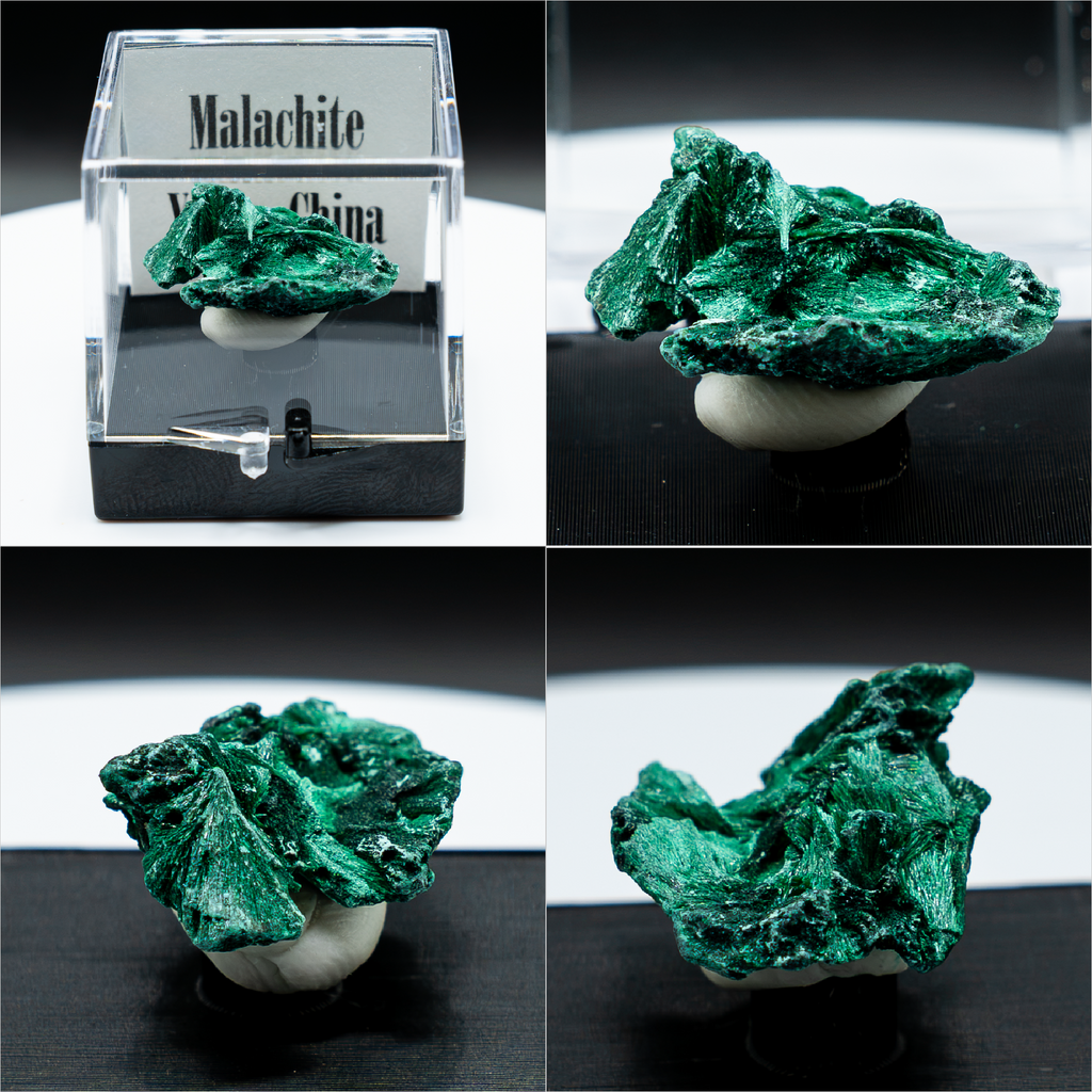 Malachite Crystal Specimen – Yindu, China | Perky Box Display